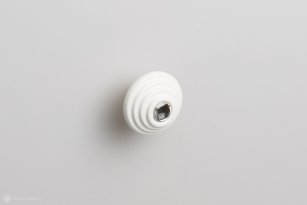 Twist мебельная ручка-кнопка диаметр 32 мм белый матовый и прозрачные кристаллы Swarovski