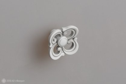 FB058 мебельная ручка-кнопка серебро прованс с белой матовой патиной