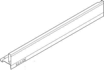 LEGRABOX царга, высота N (66,3 мм), НД=500 мм, правая, терра-черный