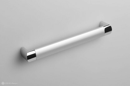 RS053 мебельная ручка-скоба 192 мм хром полированый со вставкой сатиновый хром
