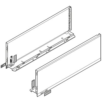 Комплект царг LEGRABOX pure, высота C (177,0 мм), НД=350 мм, терра-черный