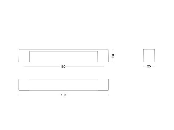 1015 мебельная ручка-скоба 160 мм коричневая
