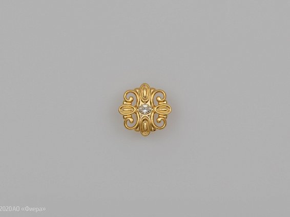 WPO731 мебельная ручка-кнопка диаметр 36 мм позолота и кристаллы Swarovski