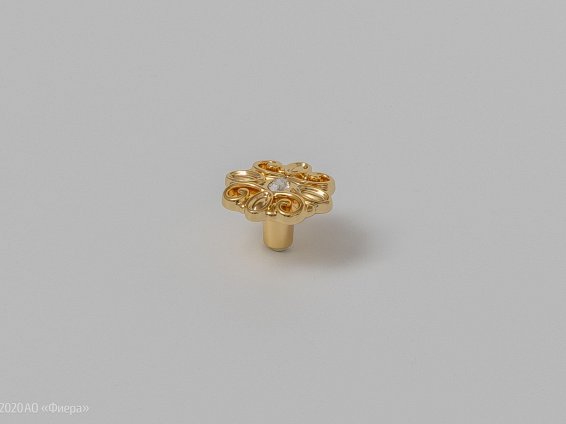 WPO731 мебельная ручка-кнопка диаметр 36 мм позолота и кристаллы Swarovski