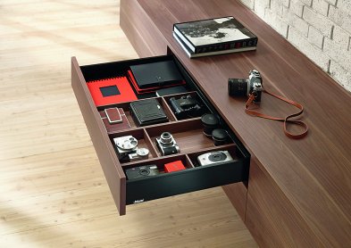 Ящик LEGRABOX pure (высота M 90,5, глубина 400 мм), для тонких фасадов, терра-черный