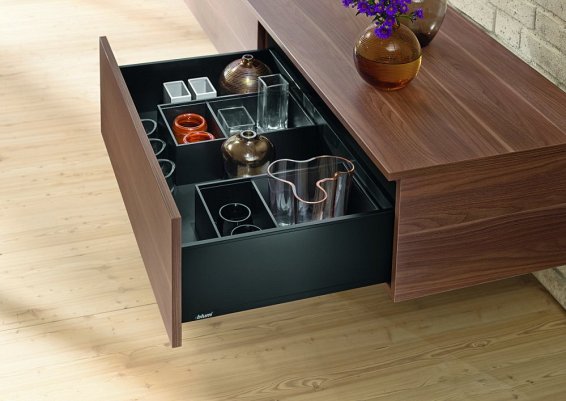 Ящик LEGRABOX pure TIP-ON BLUMOTION (высота C 177, глубина 500 мм, до 40 кг), терра-черный