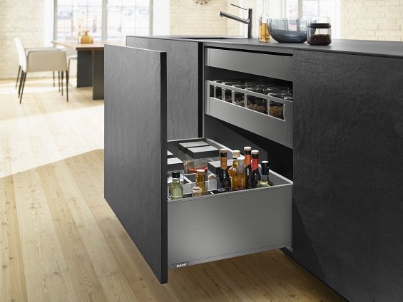 Ящик LEGRABOX pure (высота F 241, глубина 450 мм), для тонких фасадов, серый орион
