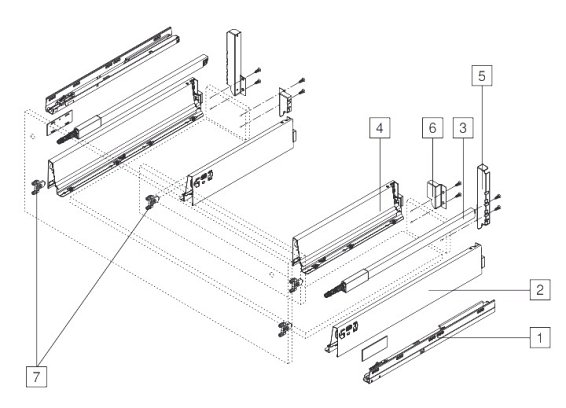 Ящик под мойку TANDEMBOX antaro (192х500), крепление inserta, черн.